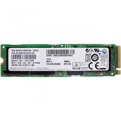 Ổ cứng SSD M2-PCIe 128GB Samsung SM951 NVMe 2280 (OEM 950 PRO)