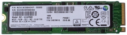 Ổ cứng SSD M2-PCIe 256GB Samsung PM961 NVMe 2280 (OEM 960 EVO)