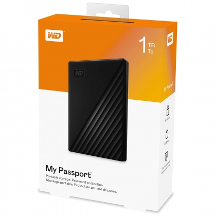 Ổ cứng di động HDD Portable 1TB WD My Passport (Bản mới nhất - Siêu mỏng - Màu đen)