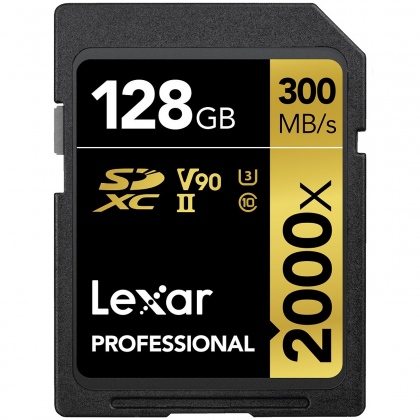 Thẻ nhớ SD 128GB Lexar Professional 2000x UHS-II V90 300/260 MBs (Bản mới nhất)