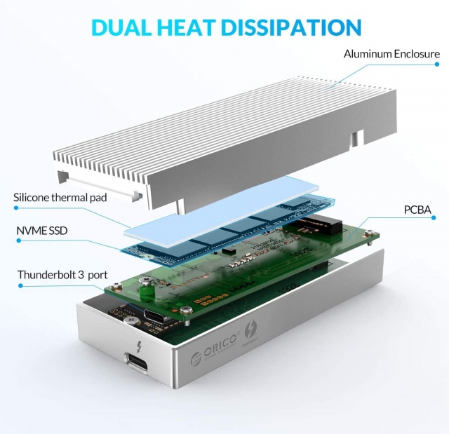 Box chuyển M 2 NVME sang Thunderbolt 3 ORICO SCM2T3 G40 Biến M2 PCIe