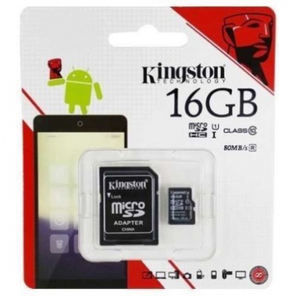 Thẻ nhớ 16GB MicroSDHC Kingston 80/10 MBs