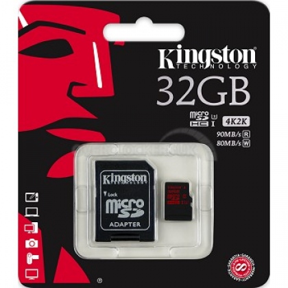 Thẻ nhớ 32GB MicroSDHC Kingston 90/80 MBs
