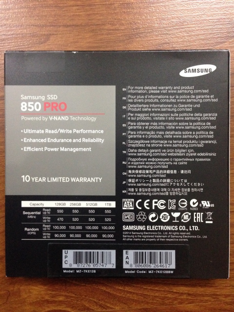 Ổ cứng SSD 128GB Samsung 850 PRO 2.5-Inch SATA III 13