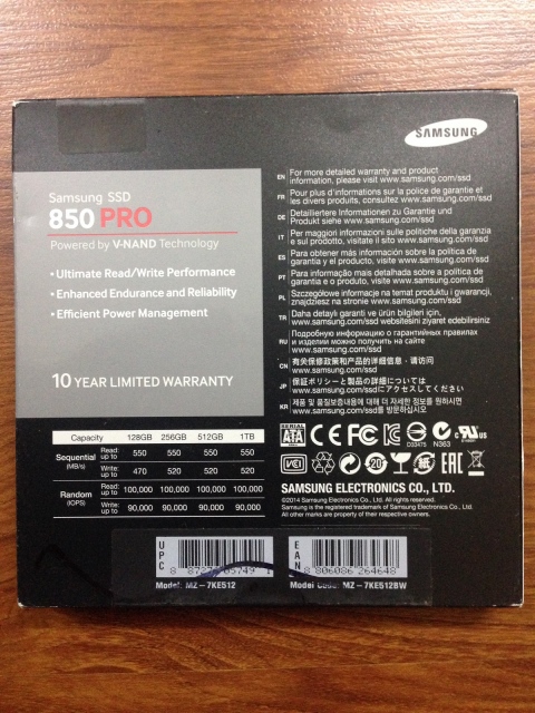 Ổ cứng SSD 512GB Samsung 850 PRO 2.5-Inch SATA III 14