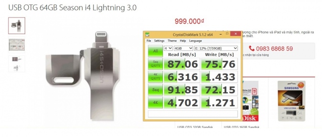 USB OTG 64GB Season i4 Lightning 3.0 4