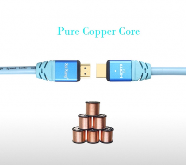 Cáp HDMI 2.0 SaiKang 1m hỗ trợ 4K, 2K, 3D cho Tivi 4K 5