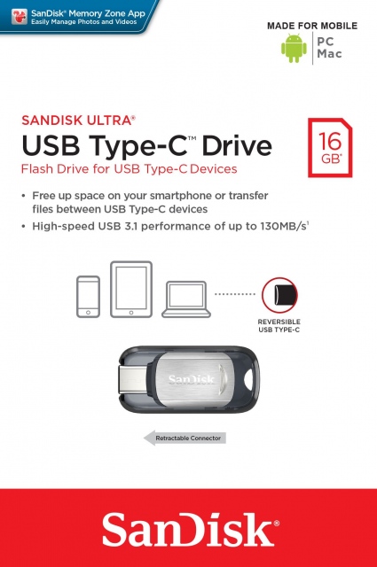 USB OTG Type-C 16GB SanDisk Ultra CZ450 8