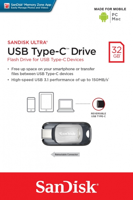USB OTG Type-C 32GB SanDisk Ultra CZ450 8