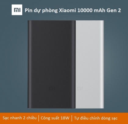Pin Dự Phòng Xiaomi 10.000mAh Gen 2