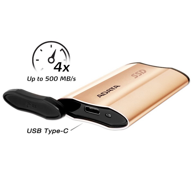 Ổ cứng di động SSD Portable 250GB Adata SE730 Gold ASE730-250GU31-CGD 4
