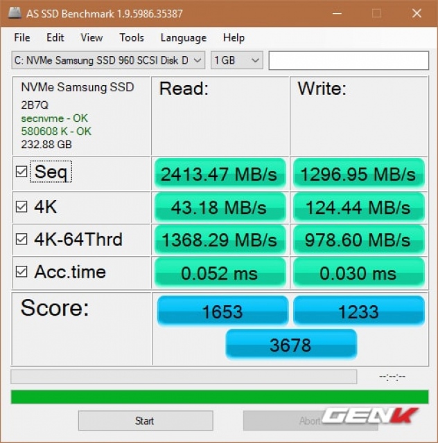 Đánh giá ổ cứng SSD M2-PCIe Samsung 960 EVO250 GB: vô địch trong tầm giá dưới 4 triệu 8