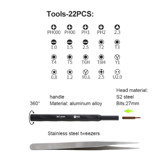 Bộ tua vít đa năng BEST BST-8930 22 đầu - Tuốc nơ vít mở máy tính điện thoại 8