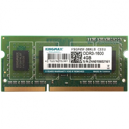 RAM DDR3L 4GB Kingmax 1600MHz (PC3L 12800 SODIMM 1.35V)