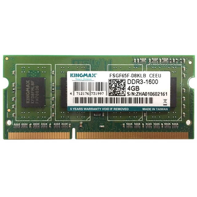 RAM DDR3 Laptop 4GB Kingmax 1600Mhz 12800 SODIMM 1.5V) - Tuanphong.vn