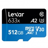 Thẻ nhớ 512GB MicroSDXC Lexar 633x A2 V30 100/70 MBs (Chuyên dụng cho GoPro)