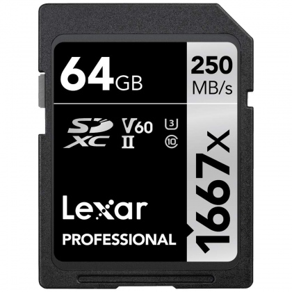 Thẻ nhớ SD 64GB Lexar Professional 1667x UHS-II V60 250/120 MBs (Bản mới nhất)