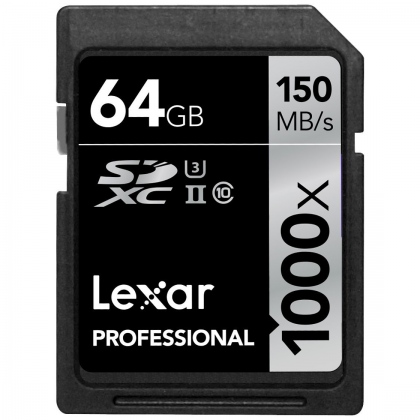 Thẻ nhớ 64GB SDXC Lexar Professional 1000x UHS-II 150/75 MBs