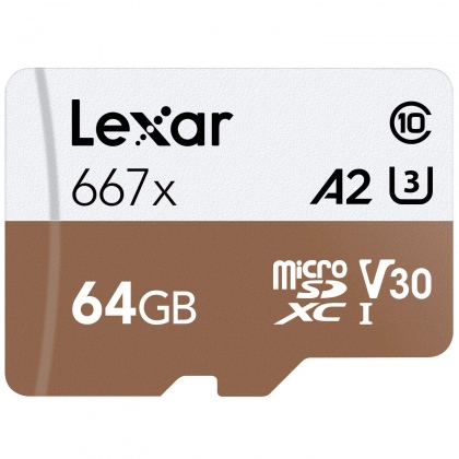 Thẻ nhớ 64GB MicroSDXC Lexar 667x A2 V30 100/90 MBs (Phiên bản mới nhất)