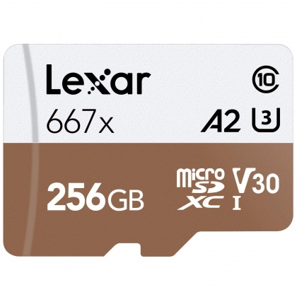 Thẻ nhớ 256GB MicroSDXC Lexar 667x A2 V30 100/90 MBs (Phiên bản mới nhất)