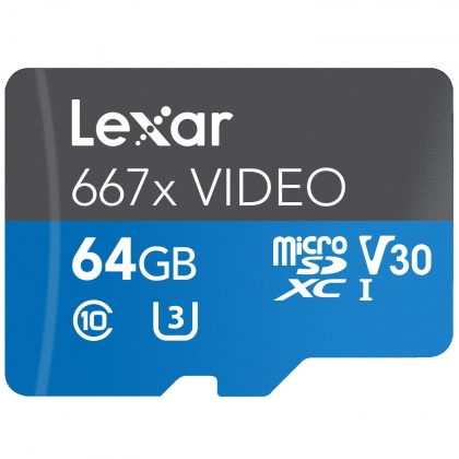 Thẻ nhớ 64GB MicroSDXC Lexar 667x Video V30 100/90 MBs