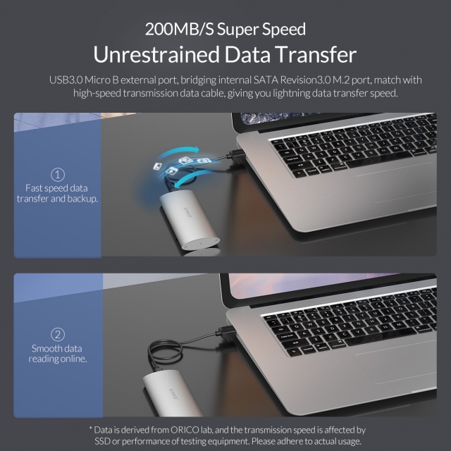 Box chuyển M2 Sata sang USB 3.0 ORICO M2D-U3 - Biến SSD M.2 thành ổ cứng di động 11