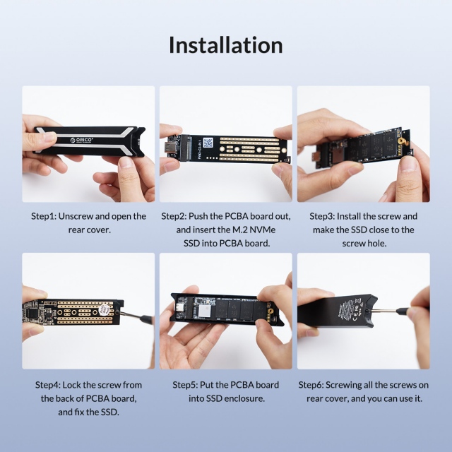 Box chuyển M.2 PCie sang USB 3.1 ORICO PBM2-C3 - Biến SSD M.2 NVMe thành ổ cứng di động 24