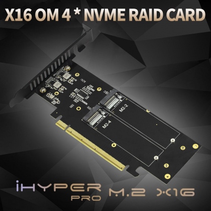 Adapter chuyển 4 SSD M2 PCIe sang PCIe JEYI iHyper (RAID 4 ổ M.2 PCIe)