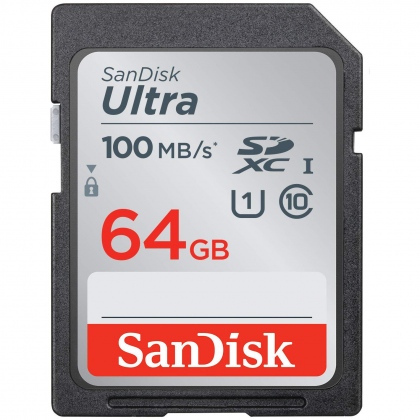Thẻ nhớ SD 64GB SanDisk Ultra 100 MB/s (SDSDUNR-064G-GN6IN)