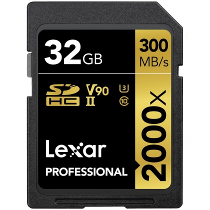 Thẻ nhớ SD 32GB Lexar Professional 2000x UHS-II V90 300/260 MBs (Bản mới nhất)