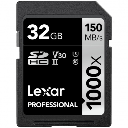 Thẻ nhớ SD 32GB Lexar Professional 1000x UHS-II V30 150/75 MBs (Bản mới nhất)