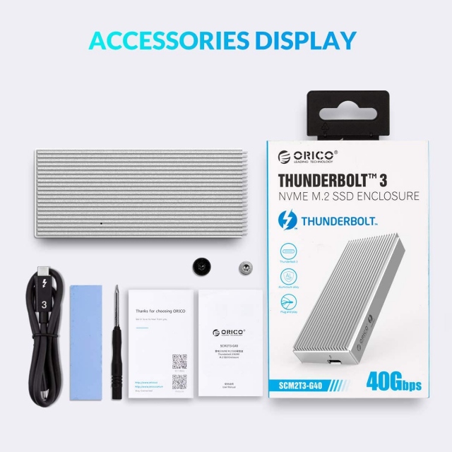 Box chuyển M.2 NVME sang Thunderbolt 3 ORICO SCM2T3-G40 - Biến M2 PCIe thành ổ di động 8