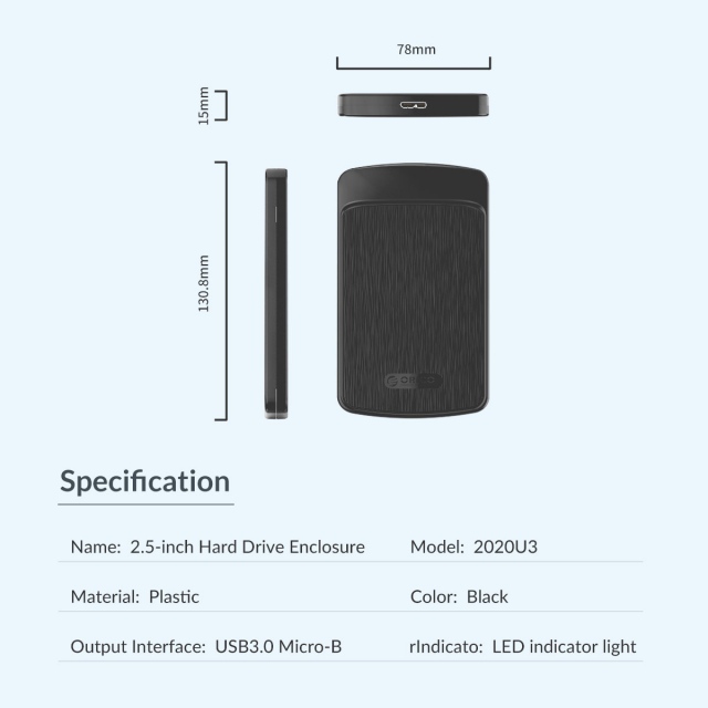 Box Orico 2020U3 USB 3.0 - Biến HDD/SSD 2.5-Inch thành ổ cứng di động 20