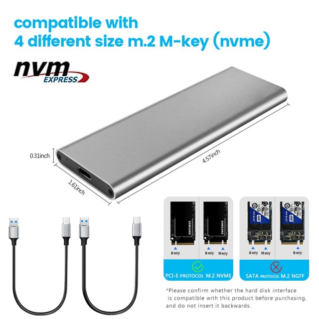 Box chuyển M.2 PCie sang USB 3.1 BASIC HD6100 - Biến SSD M.2 NVMe thành ổ cứng di động 5