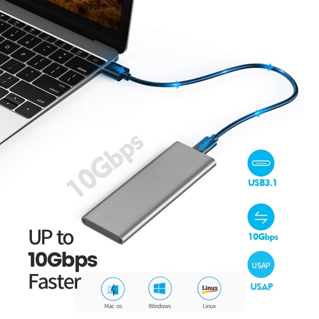 Box chuyển M.2 PCie sang USB 3.1 BASIC HD6100 - Biến SSD M.2 NVMe thành ổ cứng di động 6