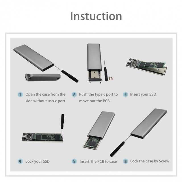 Box chuyển M.2 SATA sang USB 3.0 BASIC HD6018 - Biến SSD M.2 SATA thành ổ cứng di động 5