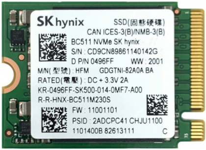 Ổ cứng SSD M2-PCIe 256GB SK Hynix BC511 NVMe 2230
