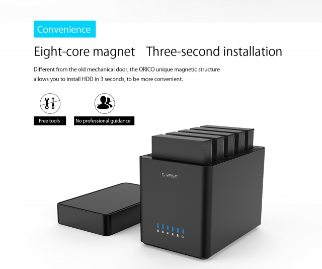 Dock ORICO DS500U3 5 khe SATA Hard Drive USB 3.0 8