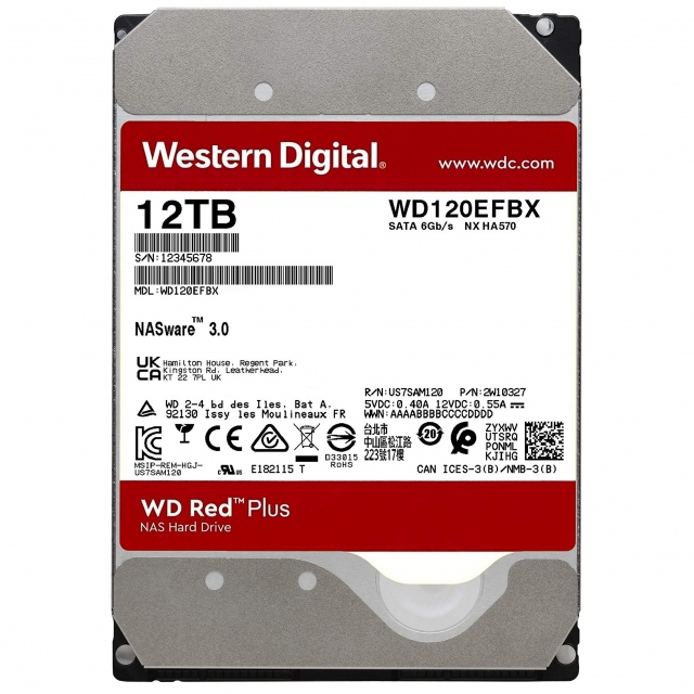 Ổ cứng HDD Desktop 12TB WD Red Plus - Tuanphong.vn
