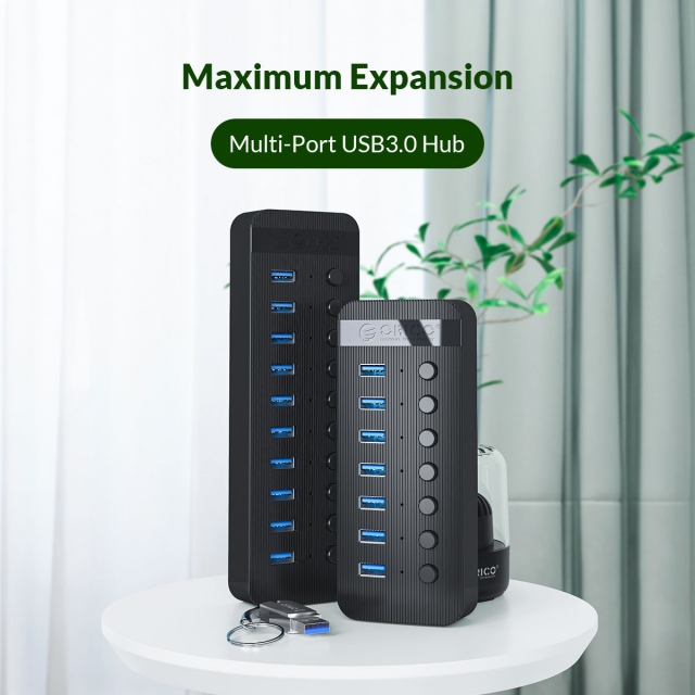 Bộ chia 10 cổng USB 3.0 công tắc riêng Orico CT2U3-10AB (Hub USB Orico 10 Port) 1