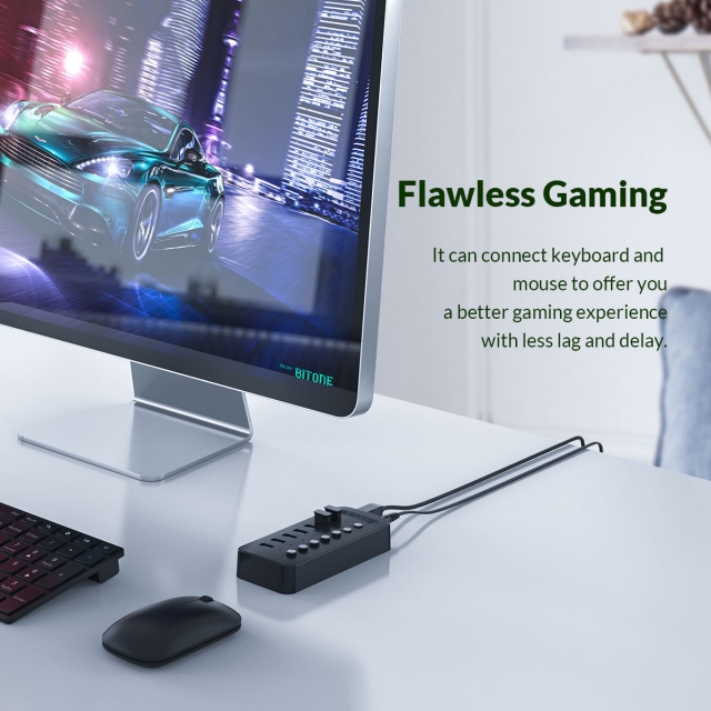 Bộ chia 10 cổng USB 3.0 công tắc riêng Orico CT2U3-10AB (Hub USB Orico 10 Port) 5