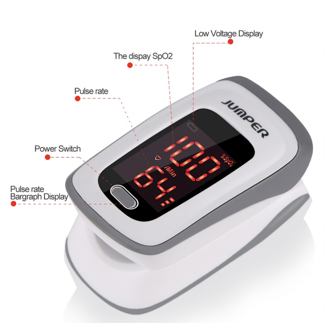 Máy đo nồng độ oxy trong máu SpO2 & nhịp tim Jumper JPD-500E 2