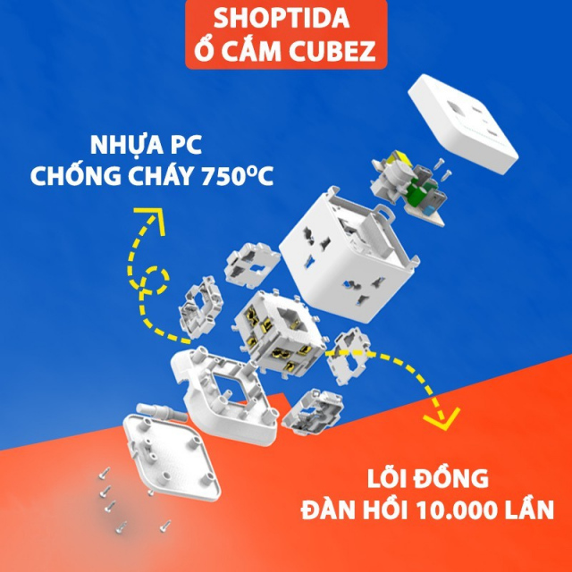 Ổ điện đa năng SHOPTIDA CUBEZ K4U 1.7m 6