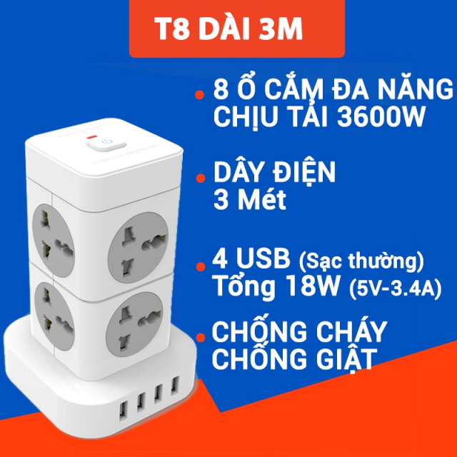 Ổ điện đa năng SHOPTIDA Tháp T8 6