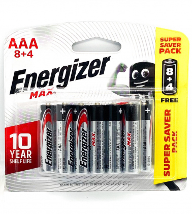 Pin Energizer Max AAA E92 BP8+4 (Gói 12 viên pin)