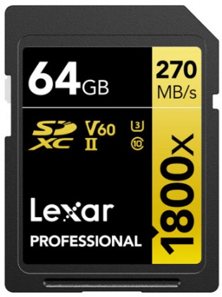 Thẻ nhớ SD 64GB Lexar Professional 1800x UHS-II V60