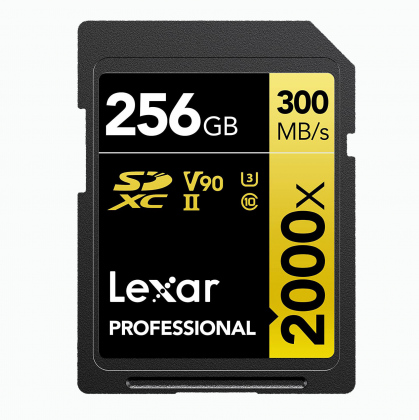 Thẻ nhớ SD 256GB Lexar Professional 2000x UHS-II V90 300/260 MBs (Bản mới nhất)