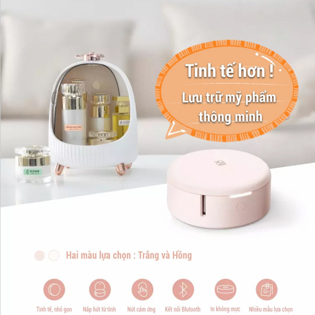 Máy in nhãn dán bằng nhiệt hộp phấn hồng Shoptida H11 kết nối bluetooth 6