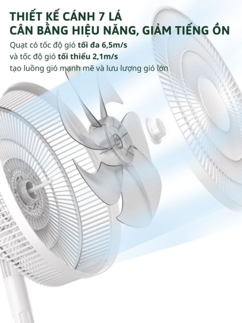Quạt cây tích điện gia đình Babyhop FL101 (Hoạt động êm ái cho bé giấc ngủ ngon) 8