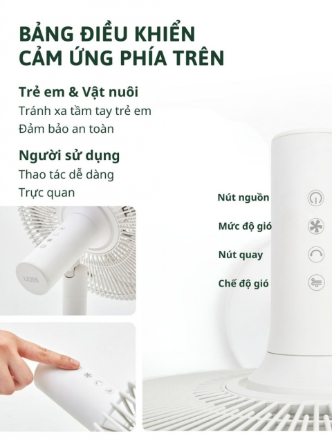Quạt cây tích điện gia đình Babyhop FL101 (Hoạt động êm ái cho bé giấc ngủ ngon) 10